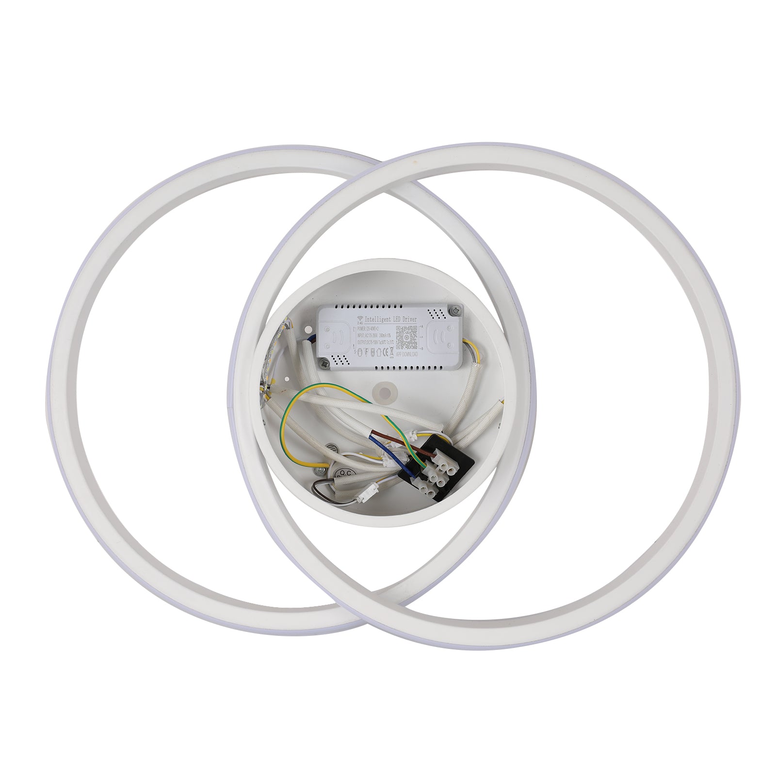 Ceiling Light - White Metal Frame, Natural Light