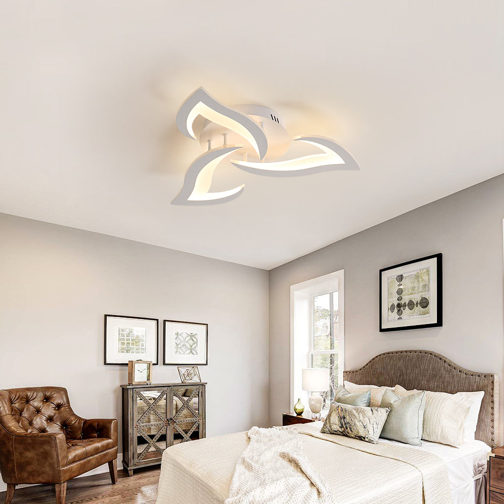 Ceiling Light - White Acrylic Frame, Warm Light