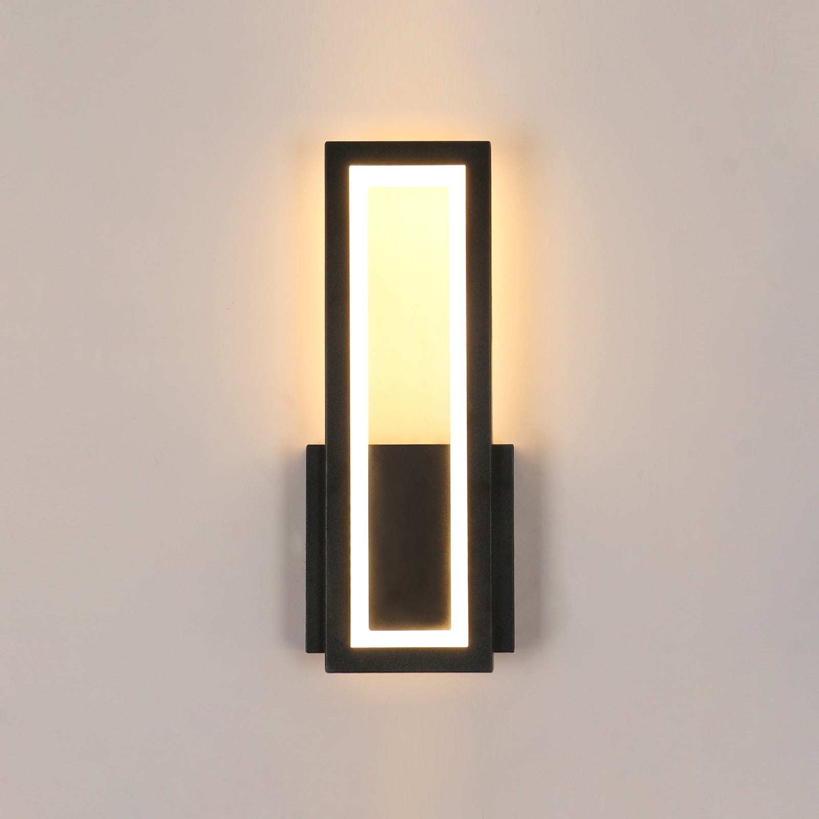 Lampada da Parete - Cornice in Acrilico Nero, Luce Calda