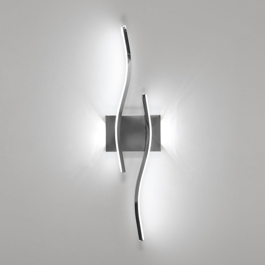 Wall Light - Chrome Aluminium Frame, White Light