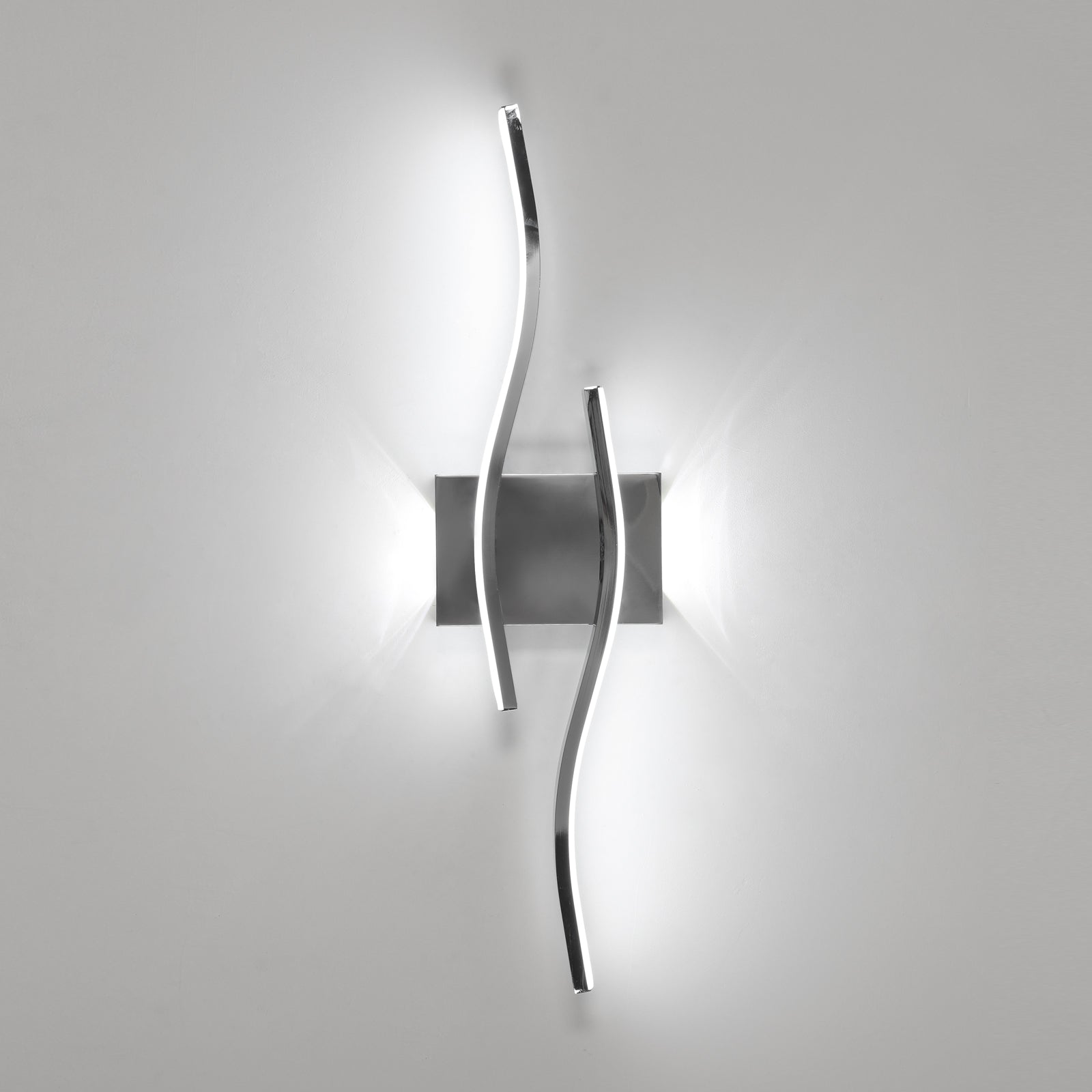 Wall Light - Chrome Aluminium Frame, White Light