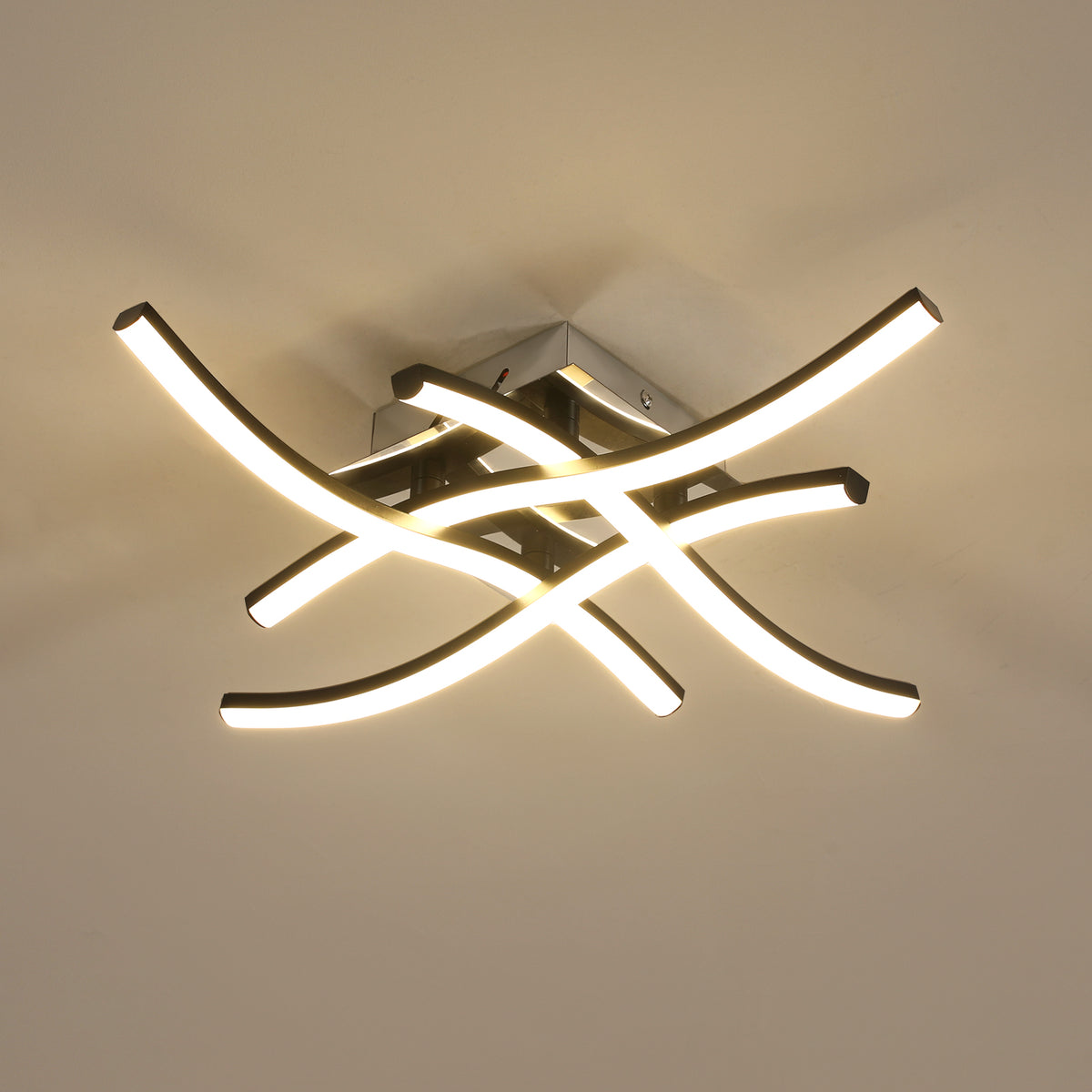Ceiling Light - Black Aluminium Frame, Warm Light