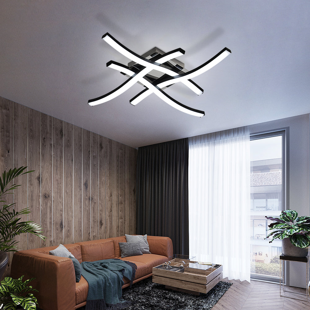 Ceiling Light - Black Aluminium Frame, White Light