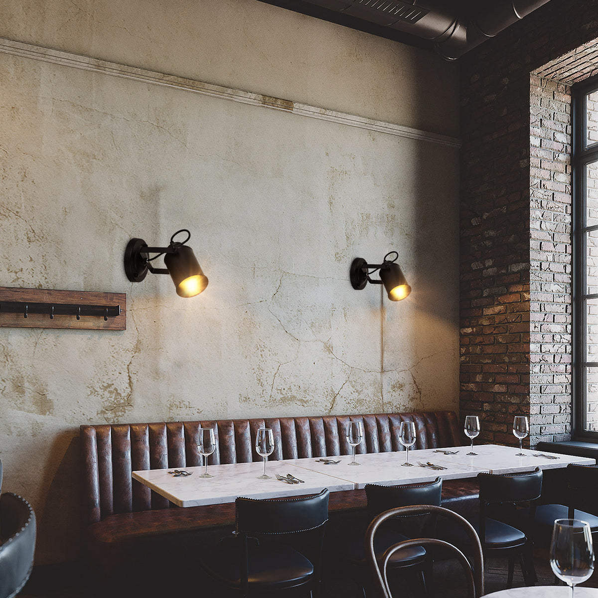 Wall Light - Black Metal Frame