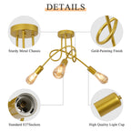 Ceiling Light - Gold Metal Frame
