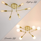 Ceiling Light - Gold Metal Frame