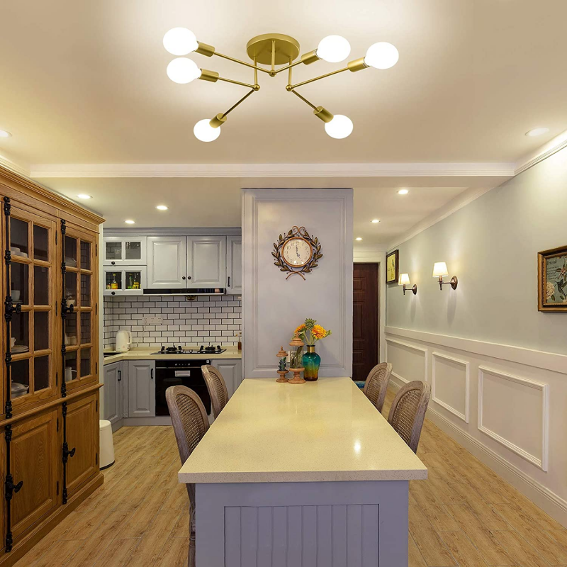 Ceiling Light - Gold Metal Frame