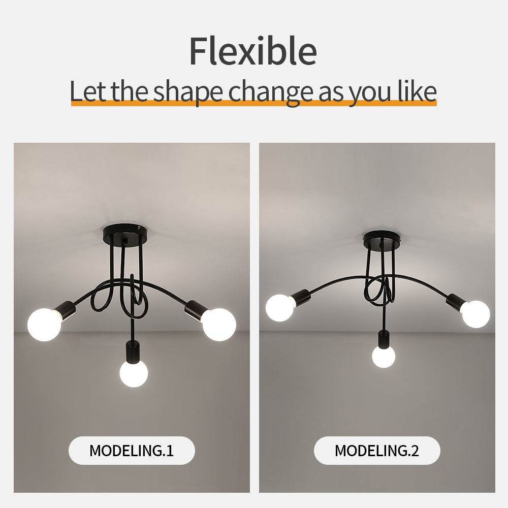 Ceiling Light - Black Metal Frame