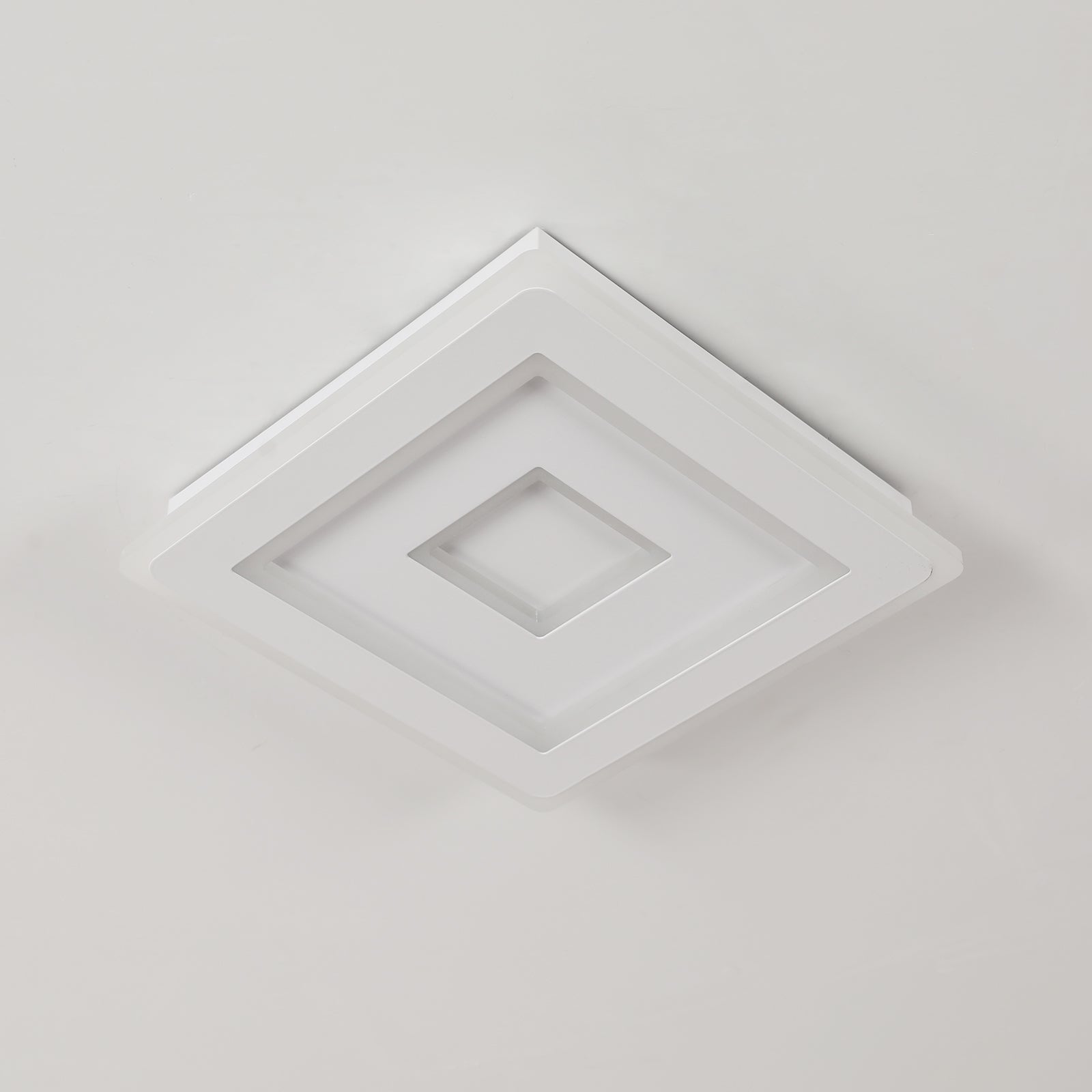 Ceiling Light - White Acrylic Frame, Warm Light