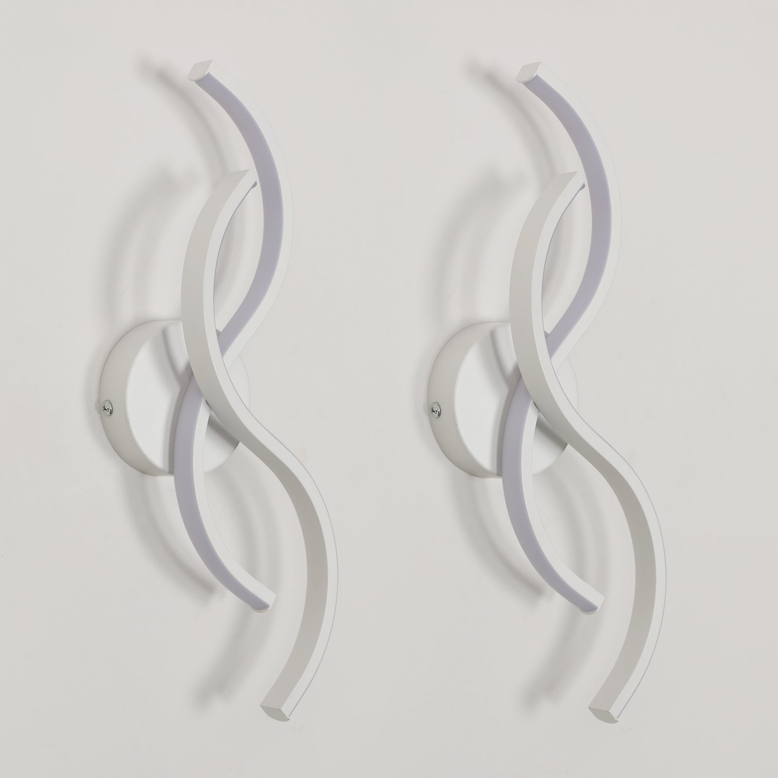 Applique da Parete - Struttura in Alluminio Bianco, Luce Bianca