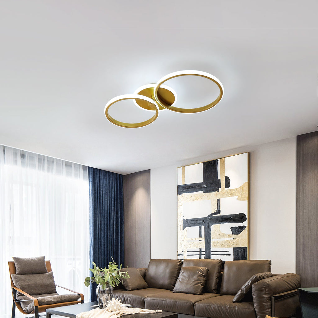 Ceiling Light - Gold Acrylic Frame, White Light