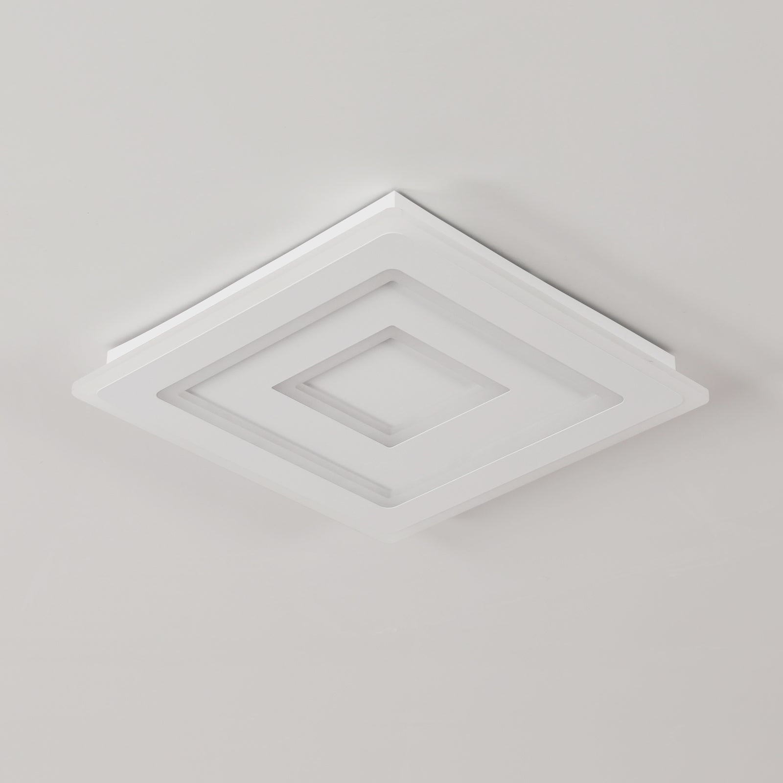 Deckenleuchte – Weißer Acrylrahmen, warmes Licht