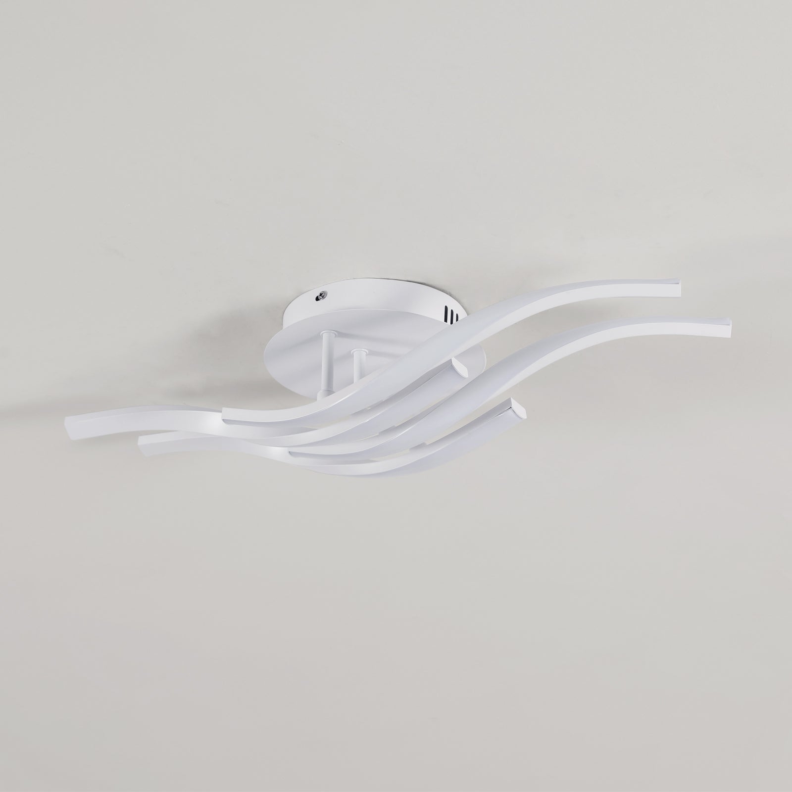 Plafoniera - Struttura in alluminio bianco, Luce bianca
