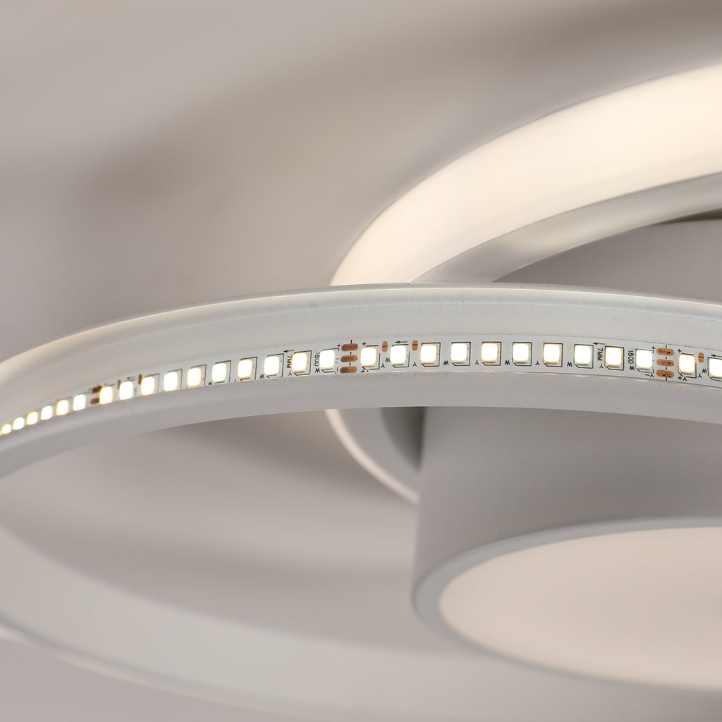 Ceiling Light - White Metal Frame, Natural Light