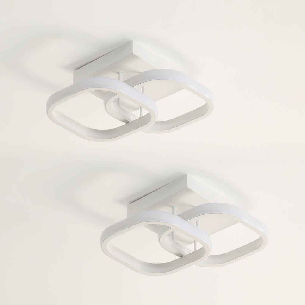 Ceiling Light - White Aluminium Frame, Warm Light