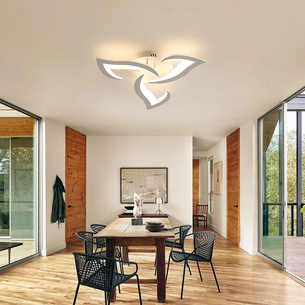 Ceiling Light - White Acrylic Frame, Warm Light
