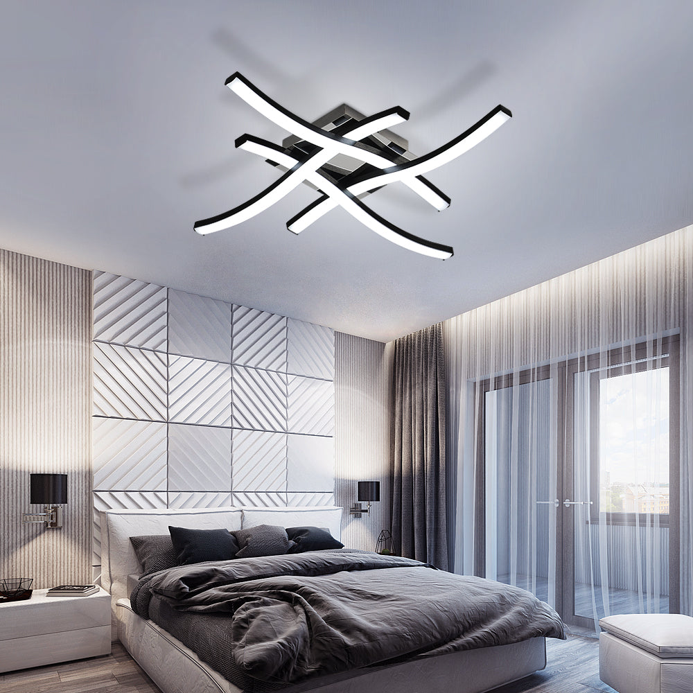 Ceiling Light - Black Aluminium Frame, White Light
