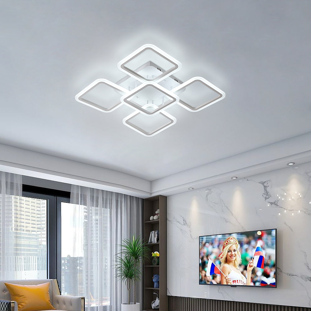 Ceiling Light - White Acrylic Frame, White Light