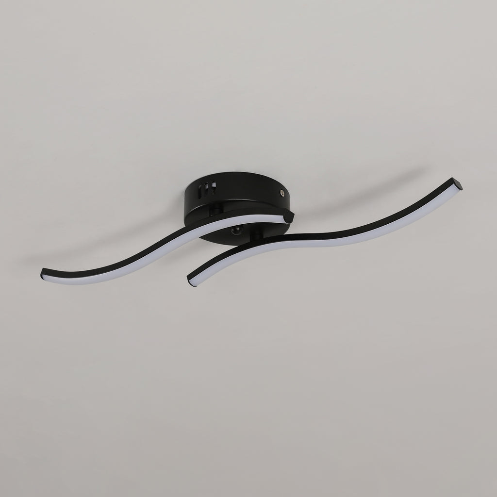 Ceiling Light - Black Aluminium Frame, White Light