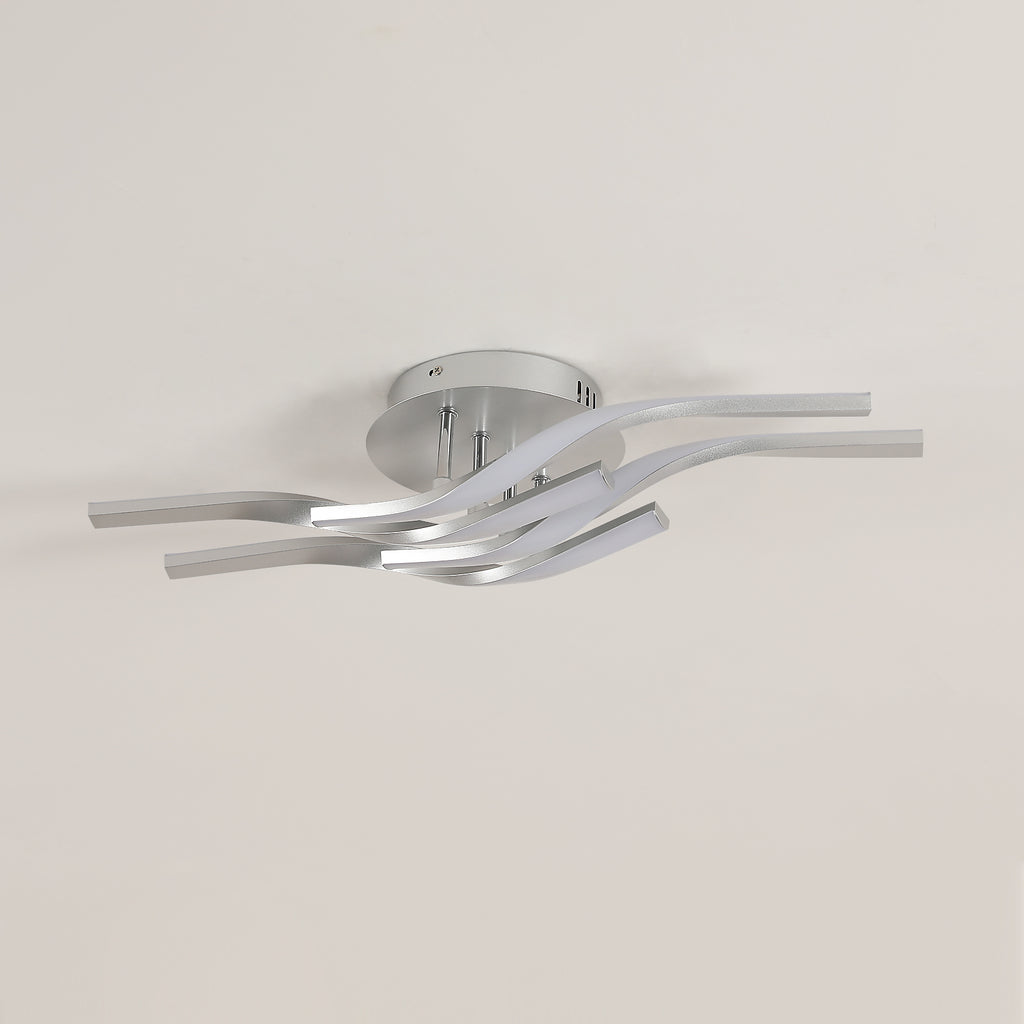 Ceiling Light - Silver Aluminium Frame, Natural Light