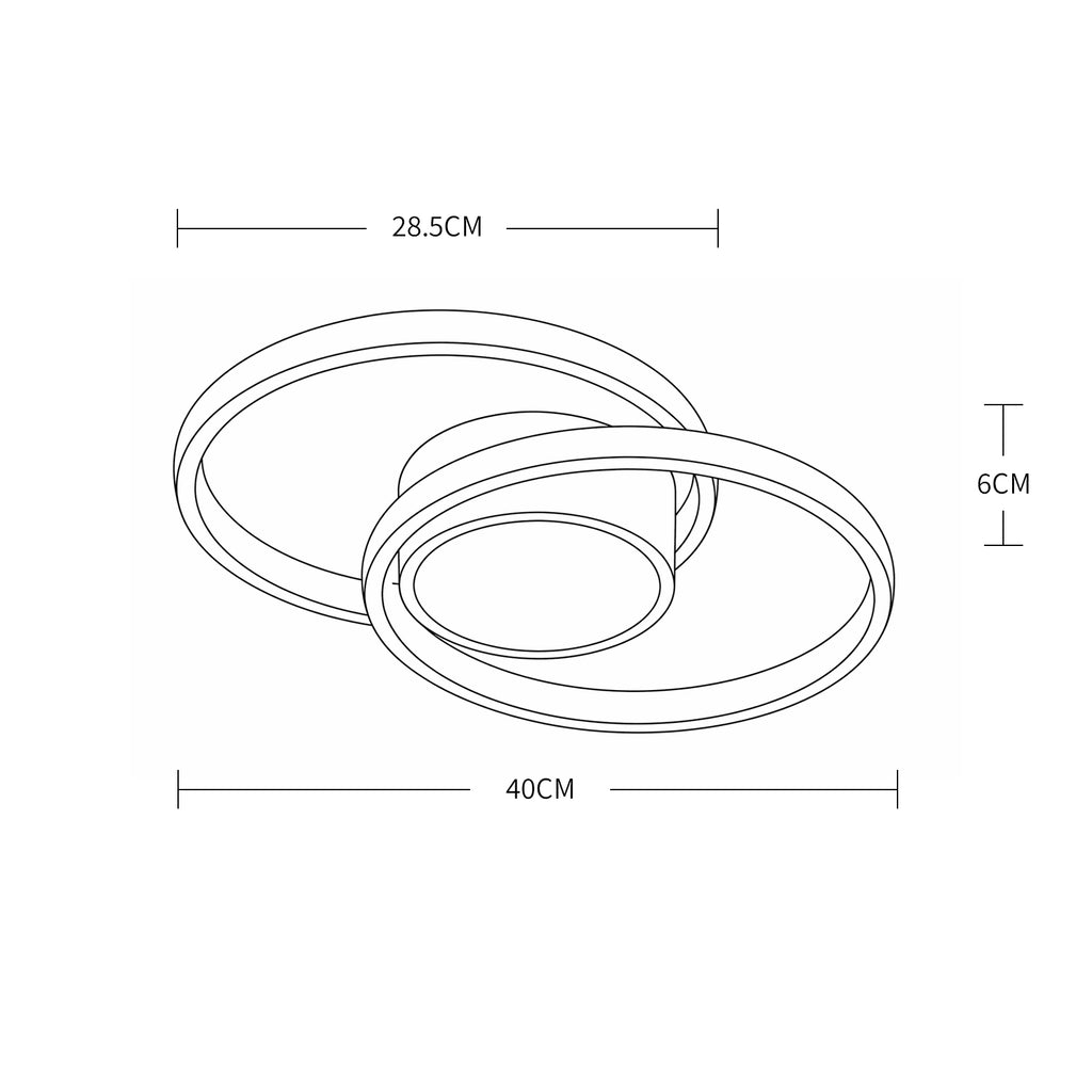 Ceiling Light - White Metal Frame, White Light
