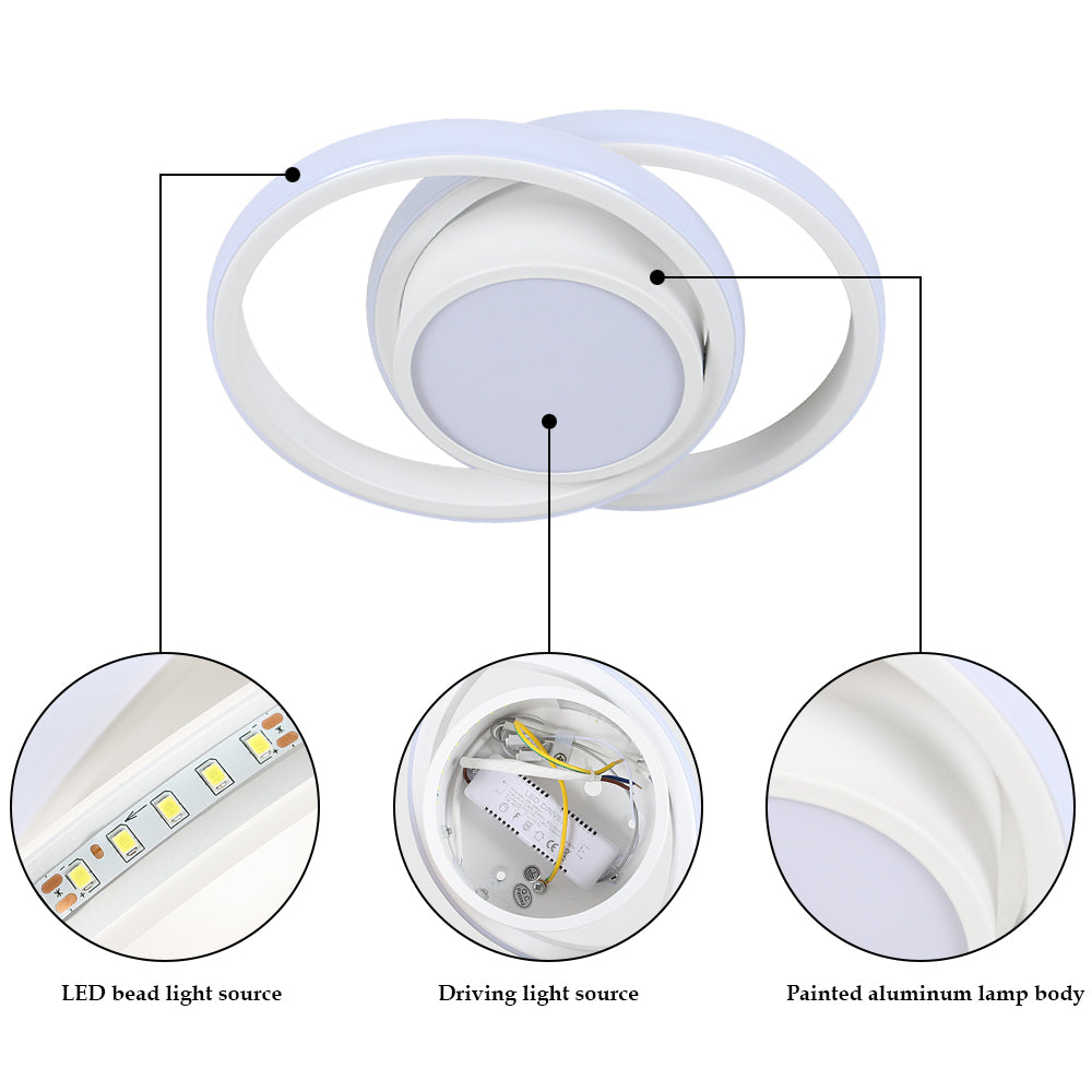 Ceiling Light - White Aluminium Frame, White Light