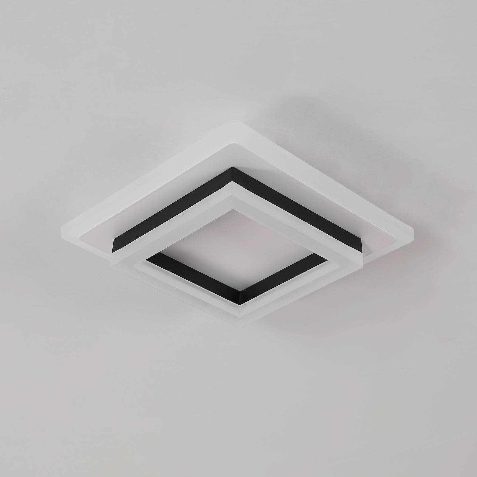 Deckenleuchte - Rahmen aus Acryl in Schwarz-Weiß, Naturlicht