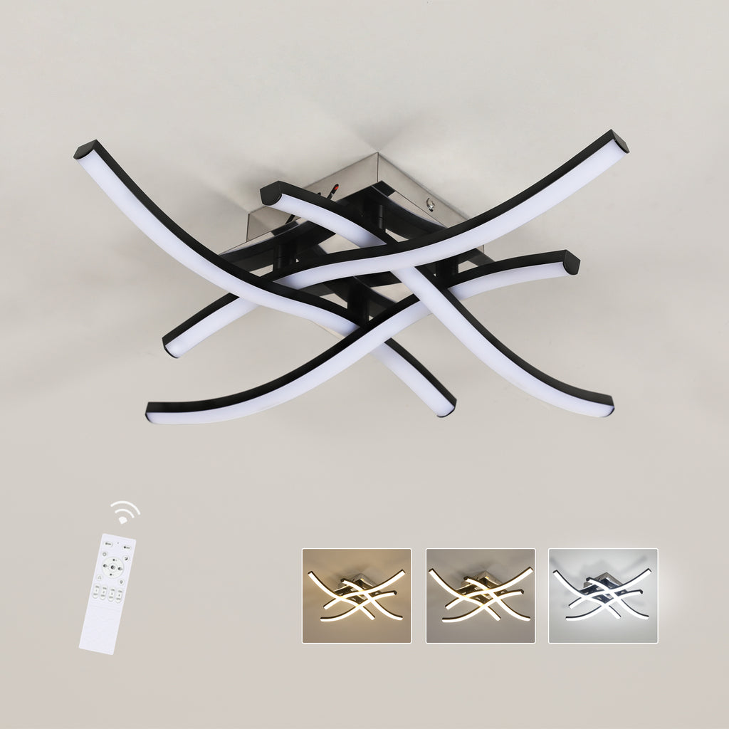Ceiling Light - Black Aluminium Frame, Tunable and Dimmable