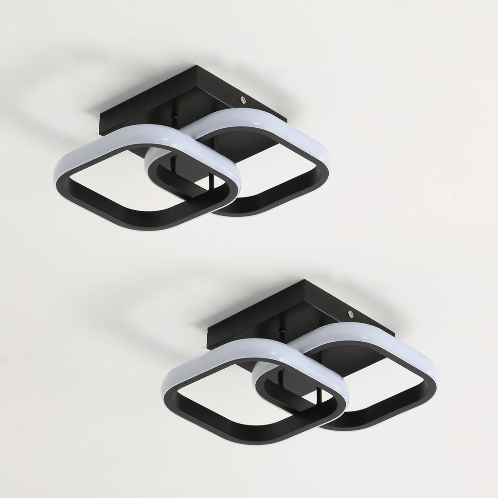 Ceiling Light - Black Aluminium Frame, White Light