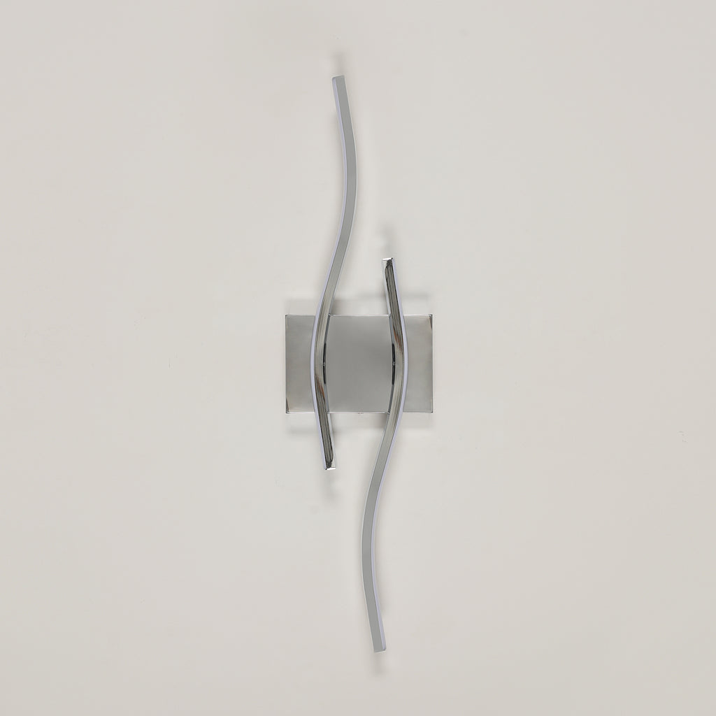 Wall Light - Chrome Aluminium Frame, White Light