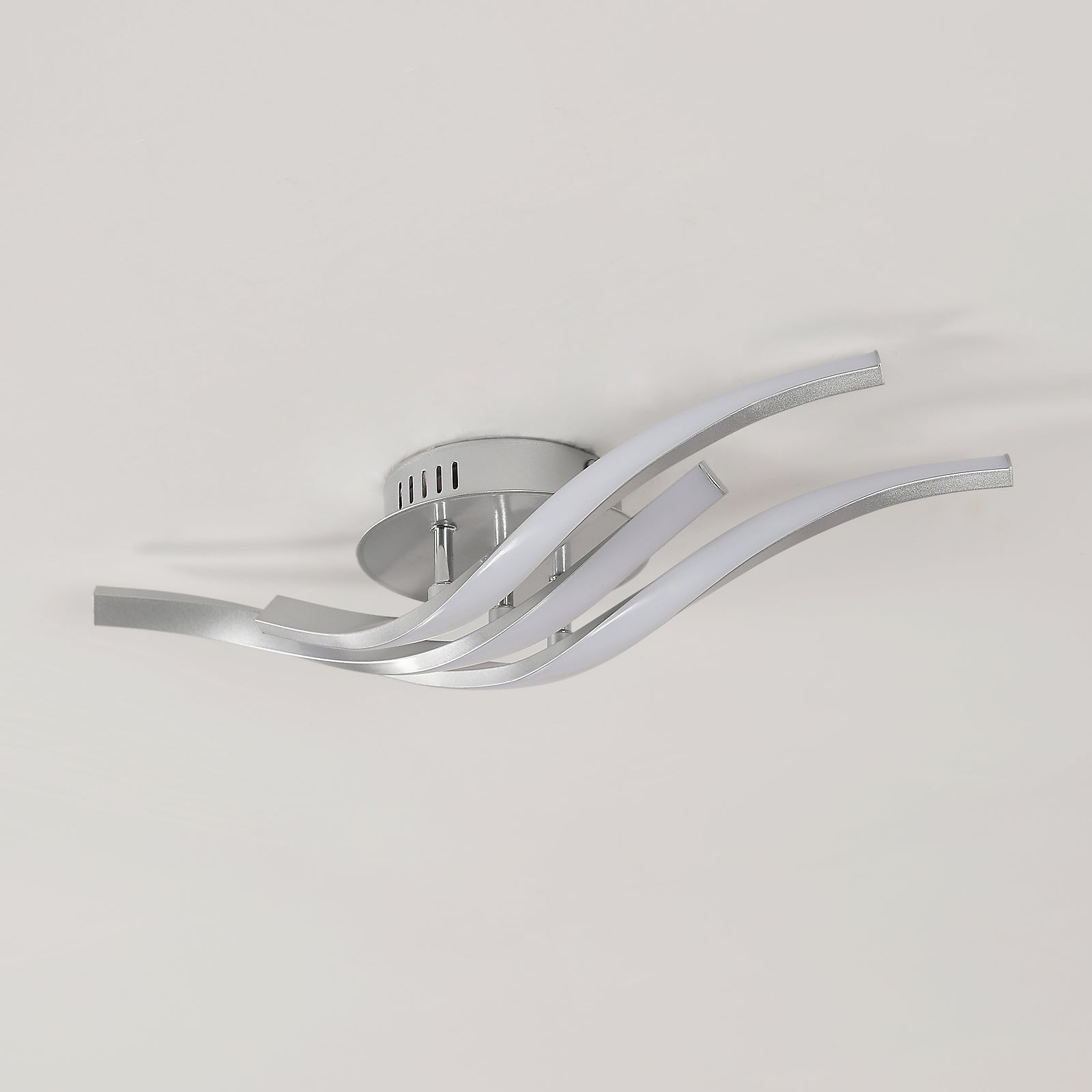 Ceiling Light - Silver Aluminium Frame, White Light