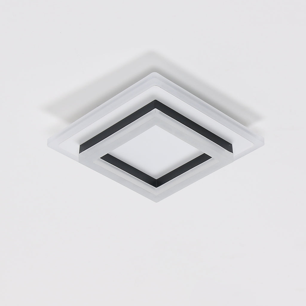 Deckenleuchte – Schwarz-weißer Acrylrahmen, weißes Licht