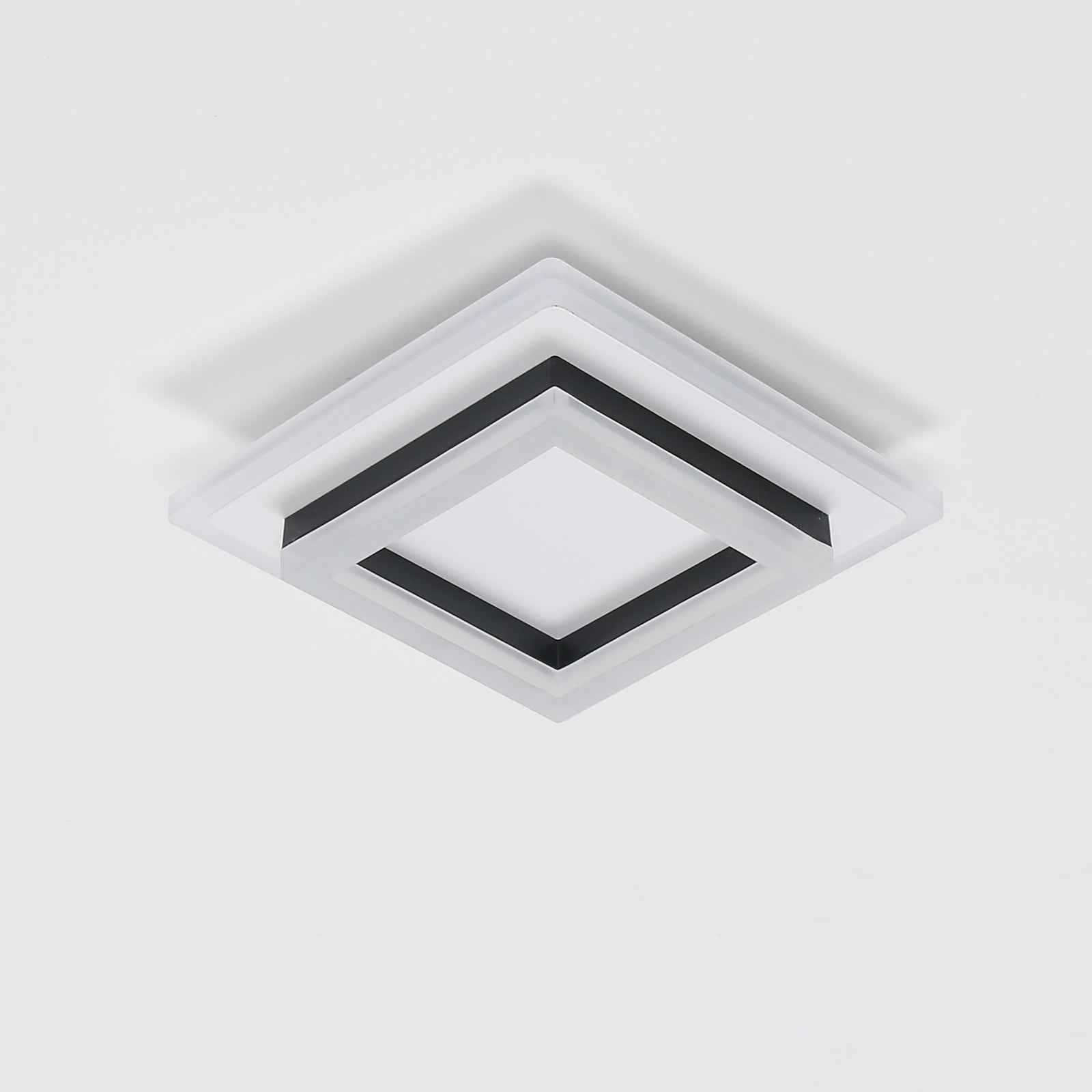 Deckenleuchte – Schwarz-weißer Acrylrahmen, weißes Licht