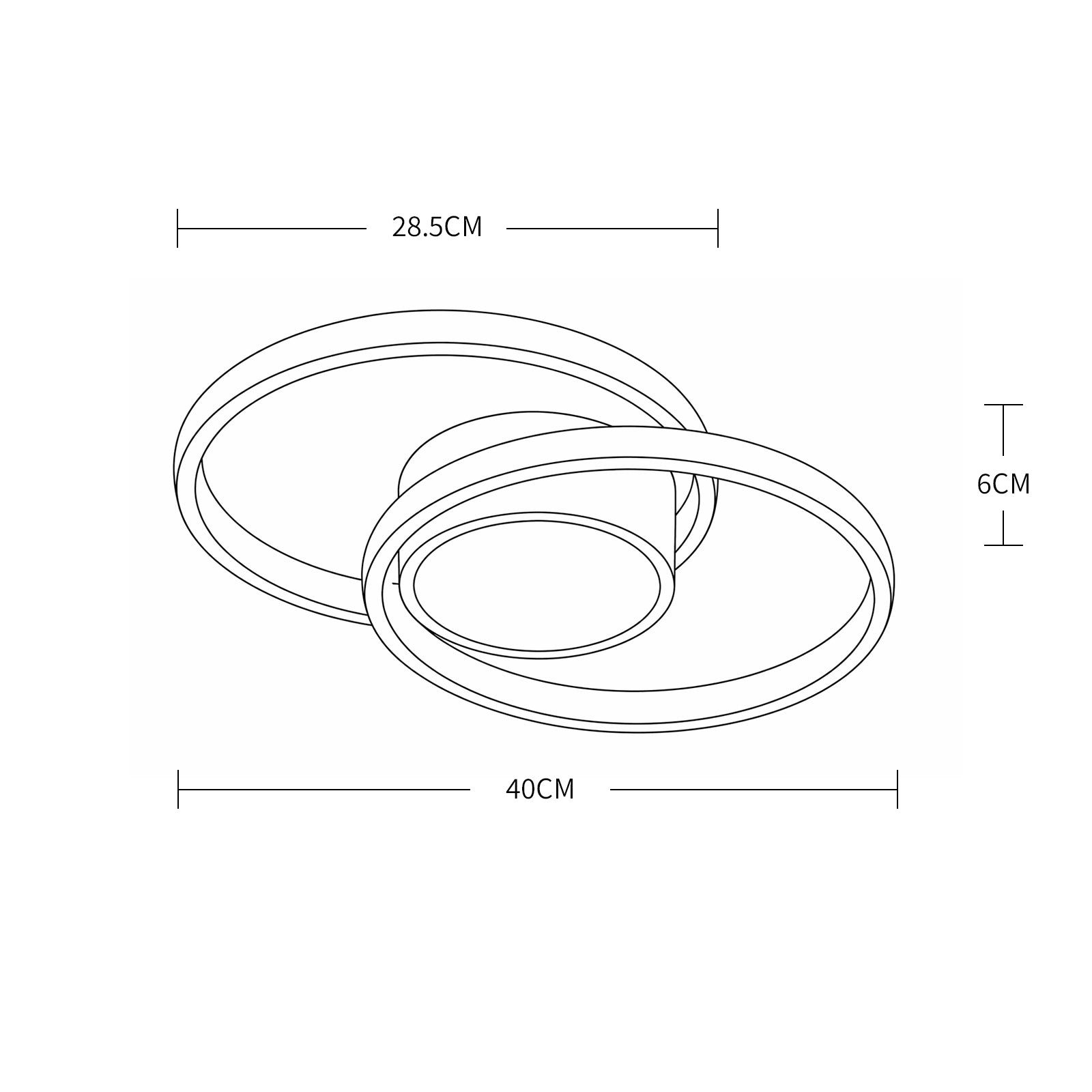 Ceiling Light - White Metal Frame, Warm Light