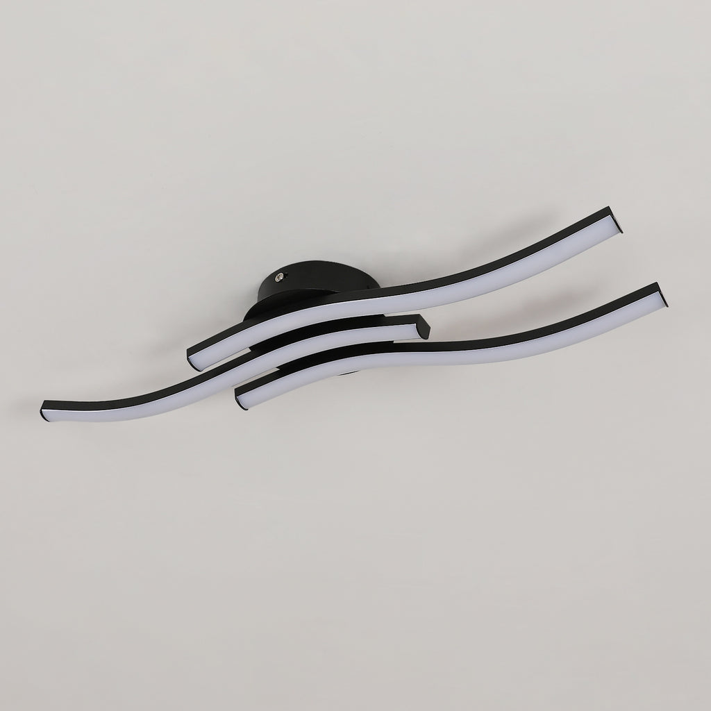 Ceiling Light - Black Aluminium Frame, Warm Light