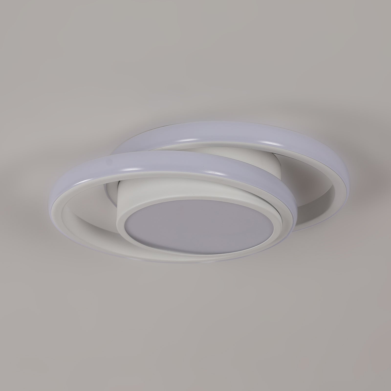 Ceiling Light - White Aluminium Frame, Warm Light