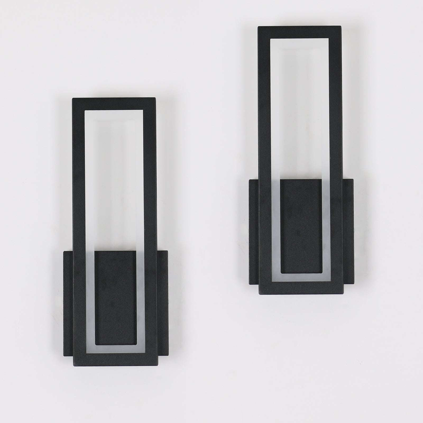Lampada da parete - Struttura in acrilico nero, luce bianca