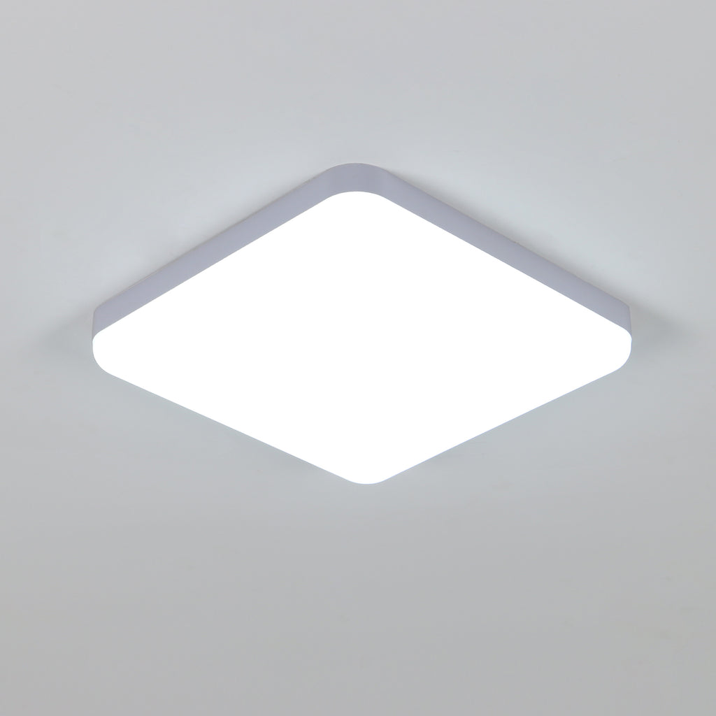 Ceiling Light - White Plastic Frame, White Light