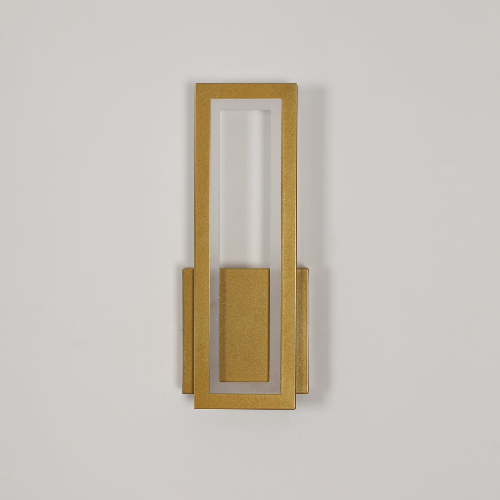 Applique - Cornice acrilica dorata, Luce bianca