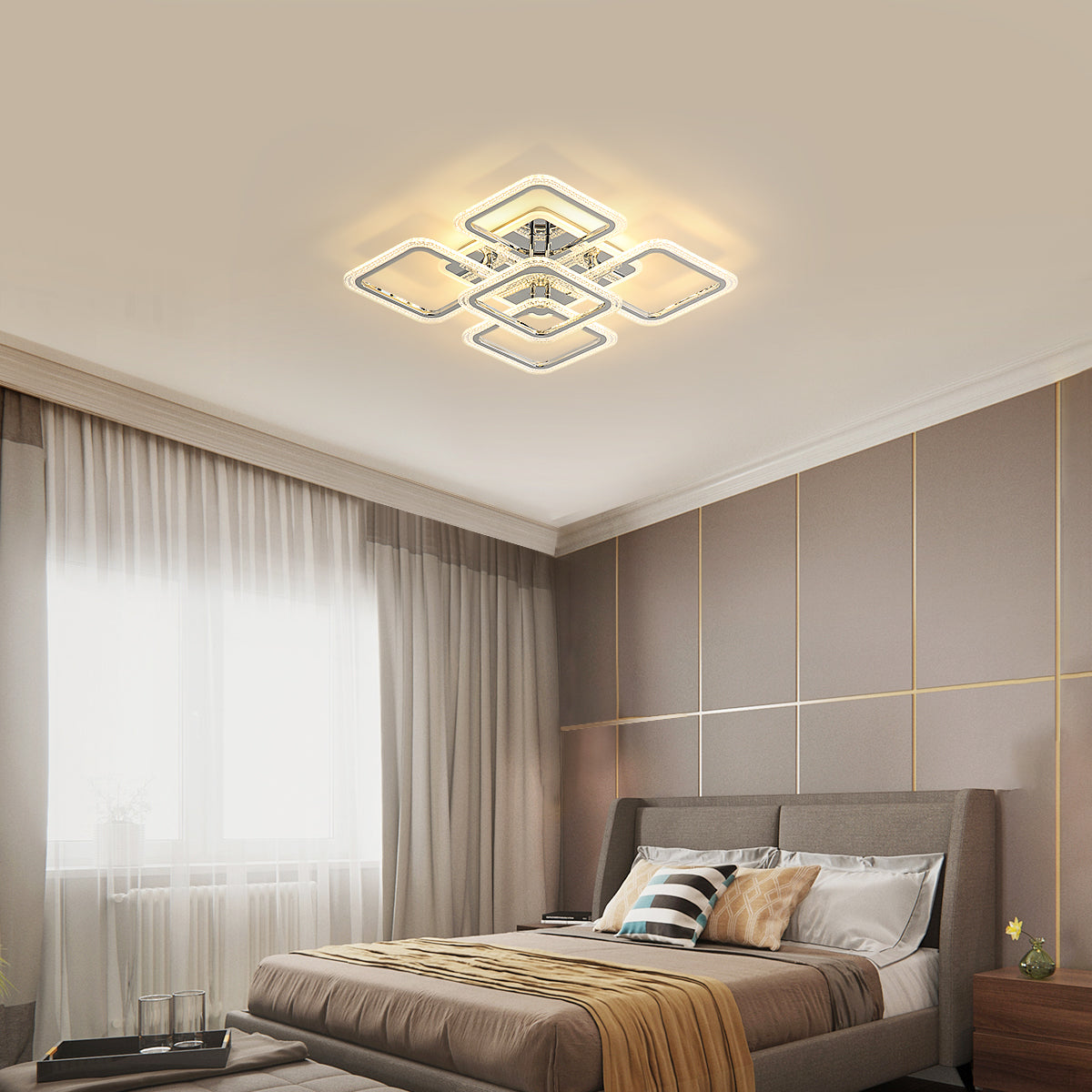 Ceiling Light - Chrome Acrylic Frame, Tunable and Dimmable