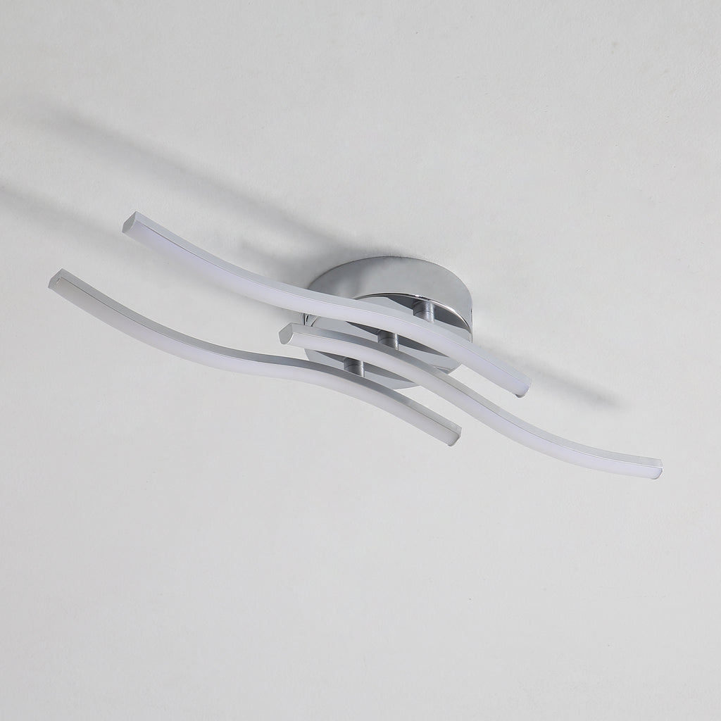 Ceiling Light - Silver Aluminium Frame, White Light