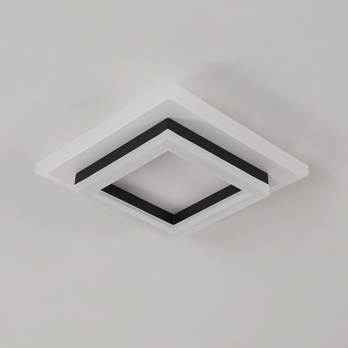 Plafoniera - Struttura in acrilico bianco e nero, luce calda