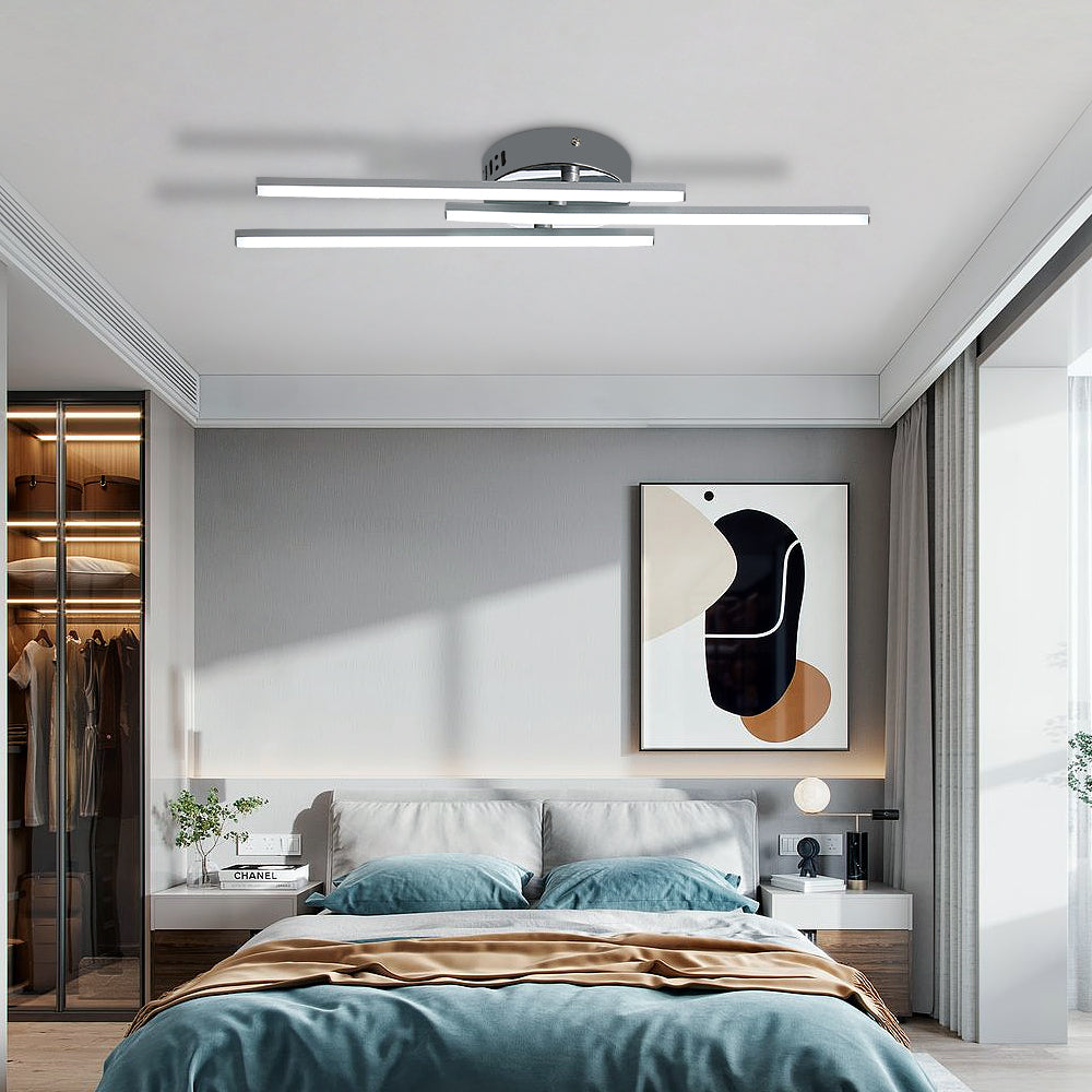 Ceiling Light - Silver Aluminium Frame, White Light