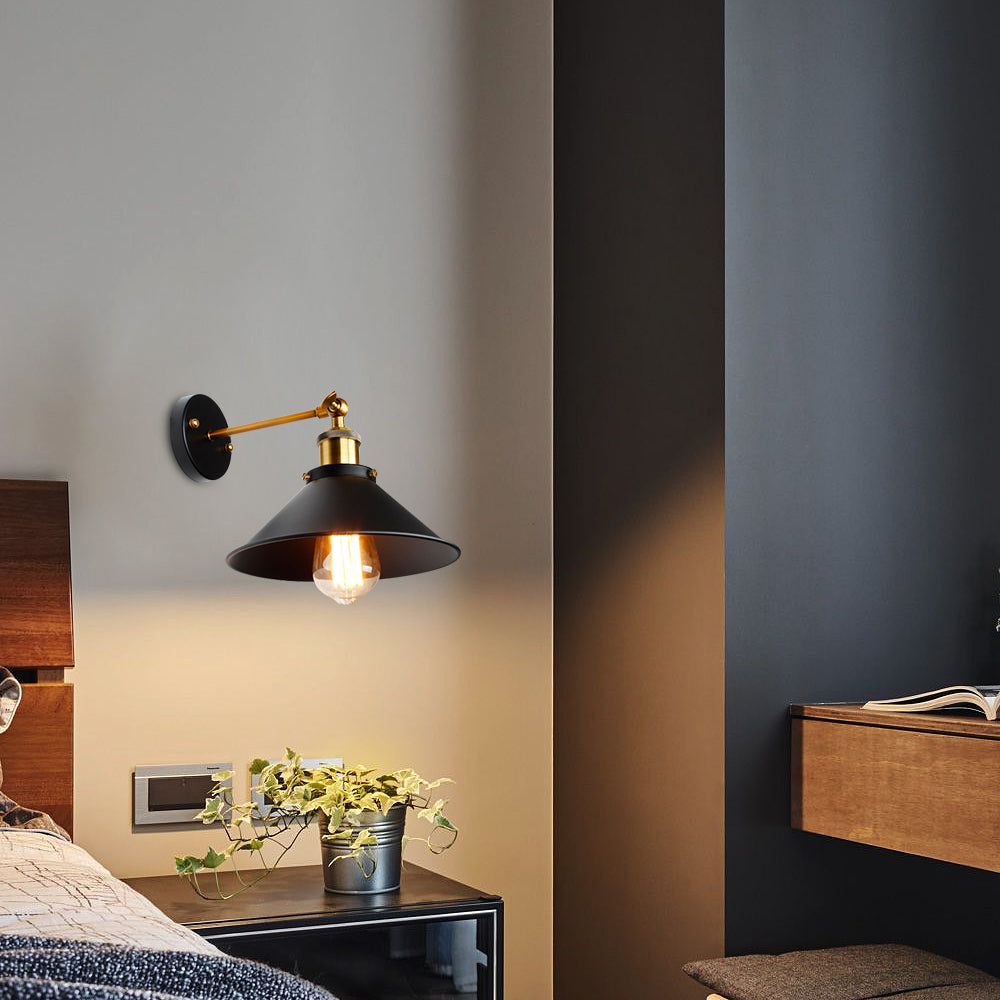 Wall Light - Black & Gold Metal Frame