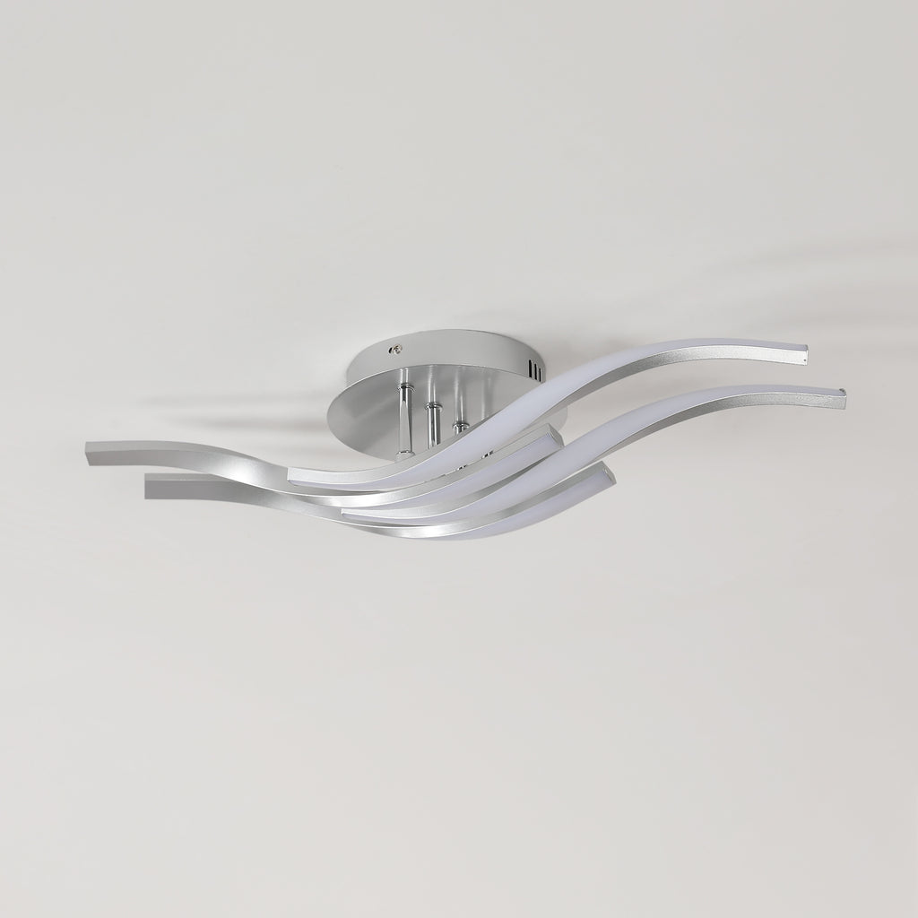 Ceiling Light - Silver Aluminium Frame, White Light