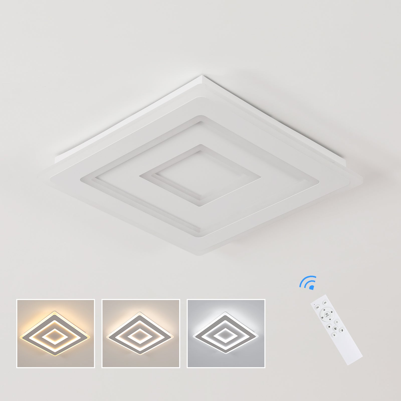 Ceiling Light - White Acrylic Frame, Tunable and Dimmable