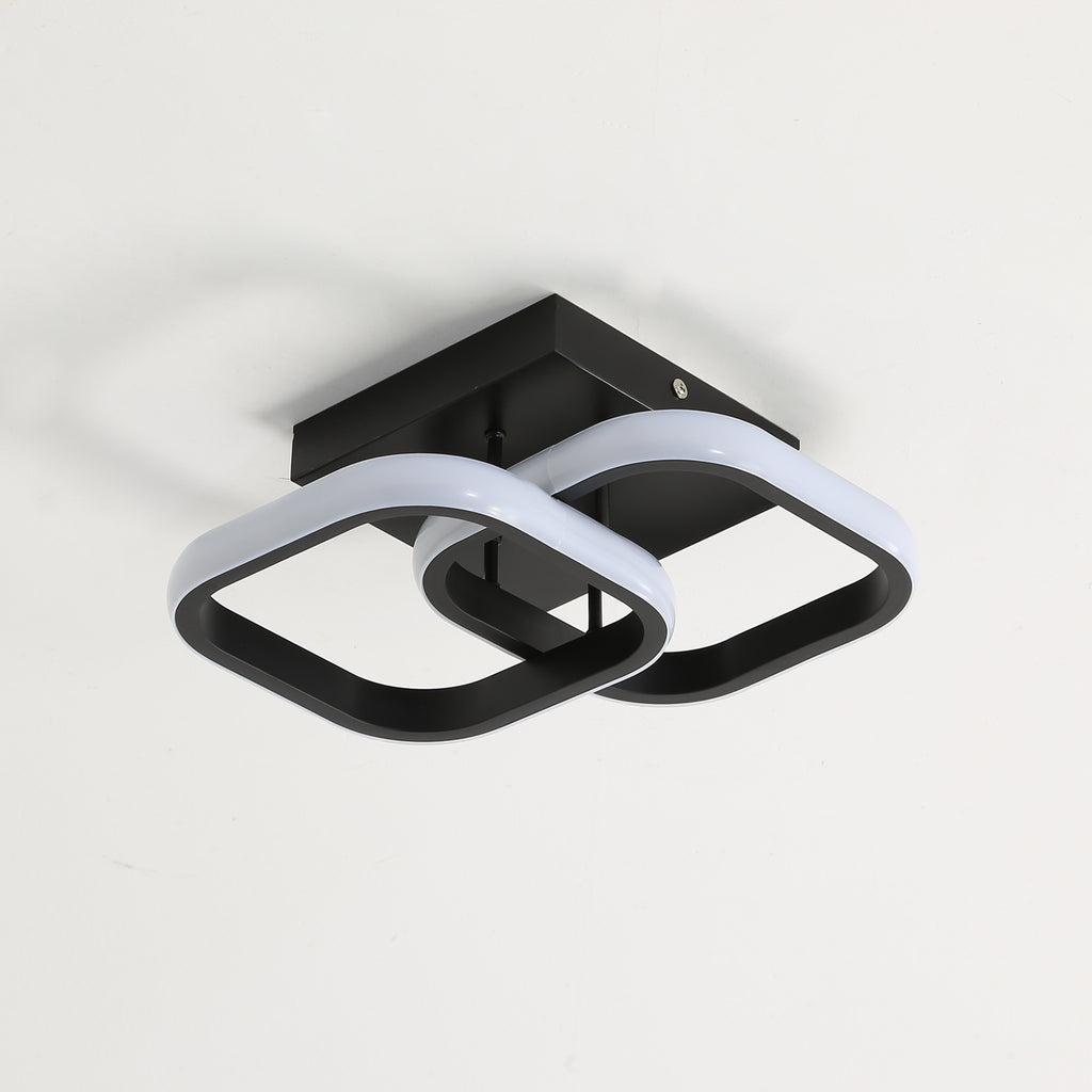 Ceiling Light - Black Aluminium Frame, Warm Light