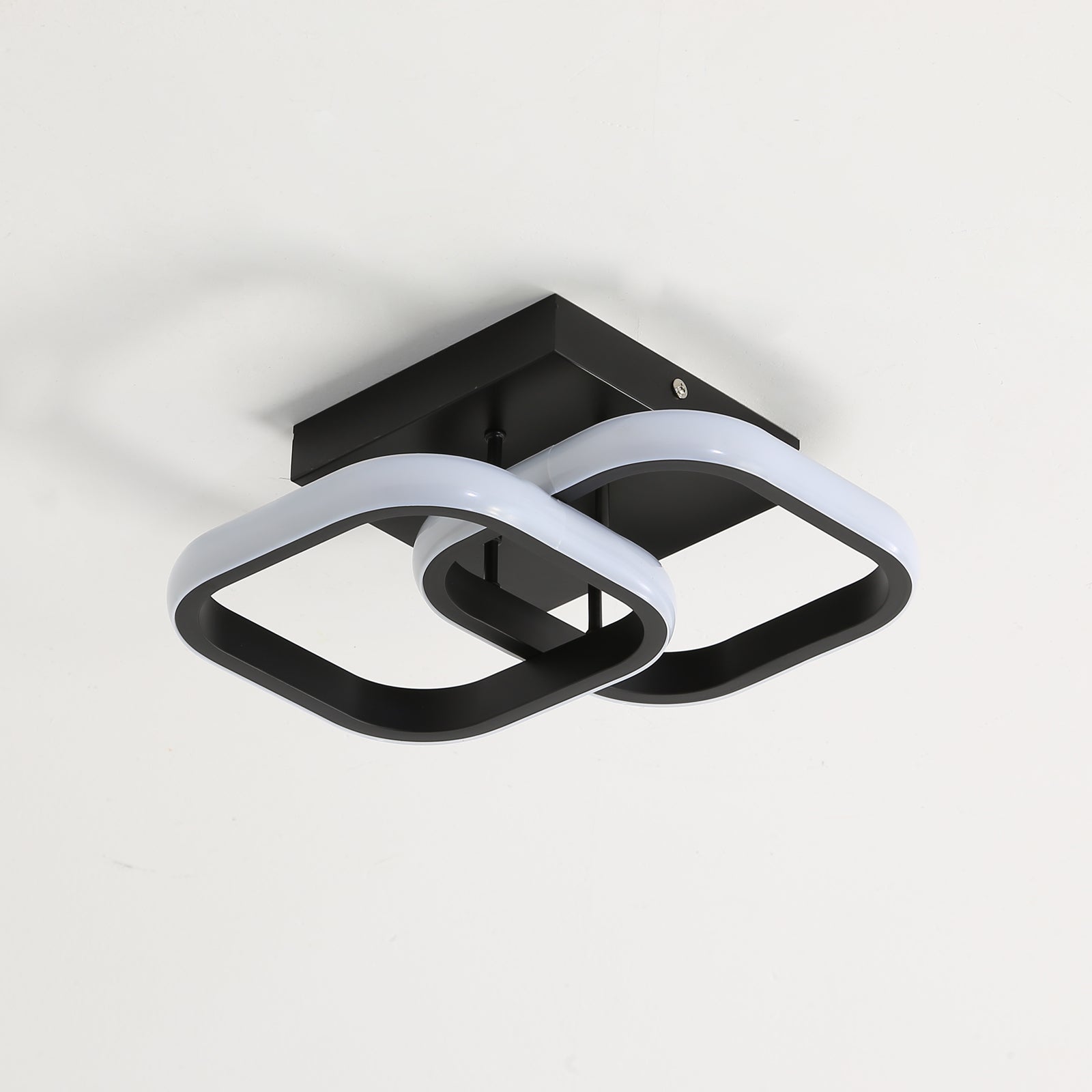 Ceiling Light - Black Aluminium Frame, Warm Light