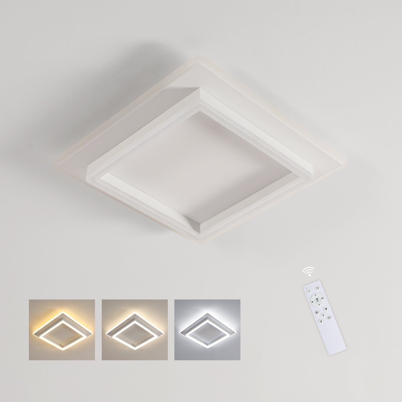 Ceiling Light - White Acrylic Frame, Tunable and Dimmable
