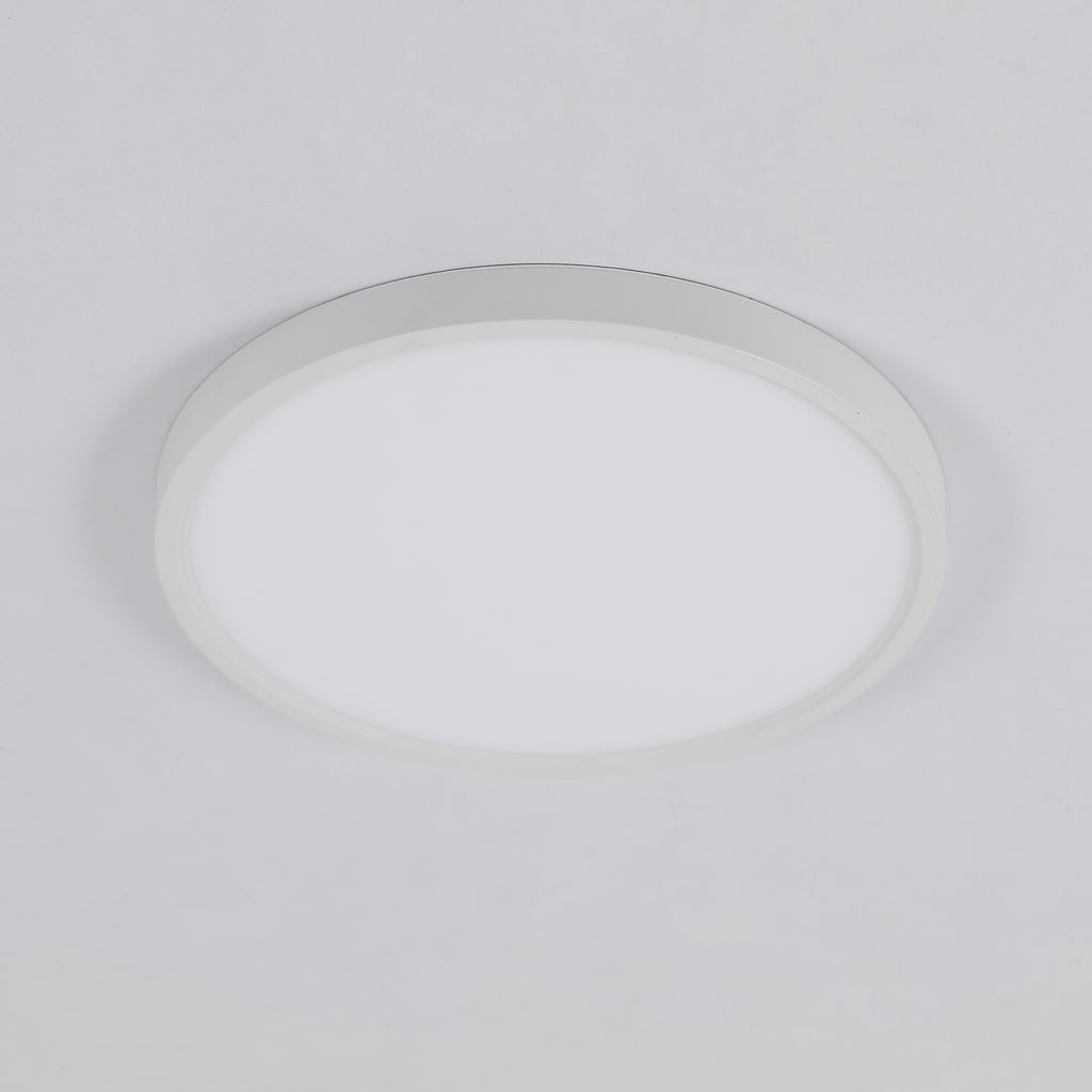 Ceiling Light - White Plastic Frame, Warm Light
